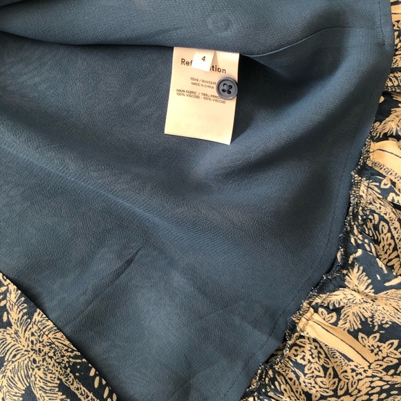 Reformation 4 Nantes Midi Dress Bali Blue Palm Print - Picture 10 of 15